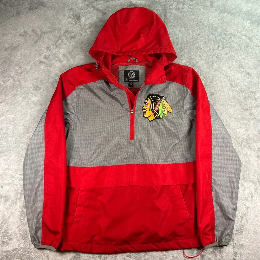 NHL Chicago Blackhawks G-III Carl Banks Quarter Zip Windbreaker Jacket Mens M